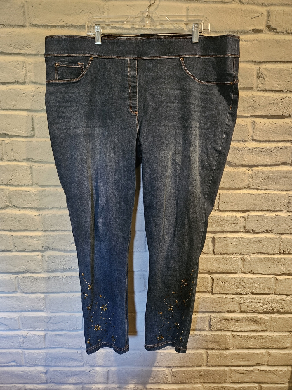 Slim Factor By Investments Dillard's Skinny Jeans With Gold Studs. Plus 3X 22W